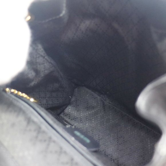 GUCCI Bamboo Line Backpack Black Leather Vintage G - Picture 9 of 11